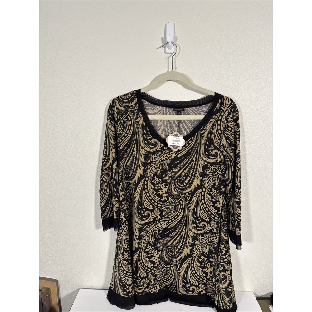 NWT COCO + CARMEN Women Tunic S/M Art Gallery Paisley Flowy Flutter Top I1